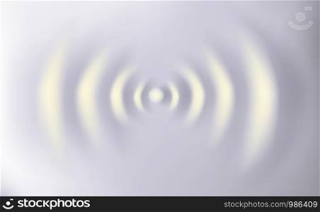 Milk White ripple circle wave.Drop falling on water surface.Motion cream dairy product concept.lotion or paint liquid.Creating smooth splash with a swirl.Top view light effect. Vector illustration.