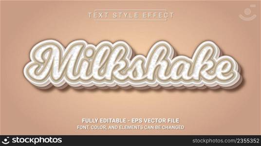 Milkshake Text Style Effect. Editable Graphic Text Template.