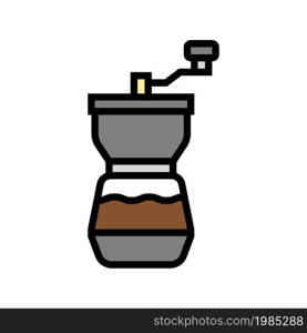 mill coffee grinder manual color icon vector. mill coffee grinder manual sign. isolated symbol illustration. mill coffee grinder manual color icon vector illustration