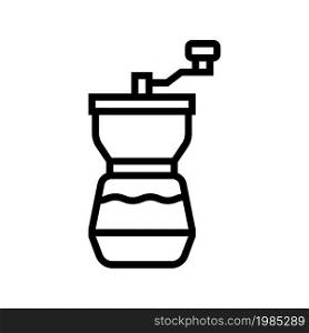 mill coffee grinder manual line icon vector. mill coffee grinder manual sign. isolated contour symbol black illustration. mill coffee grinder manual line icon vector illustration