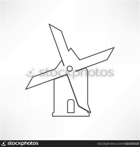 Mill icon isolated on blue background illustration