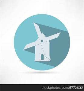 Mill icon isolated on white background. Vector illustration.
