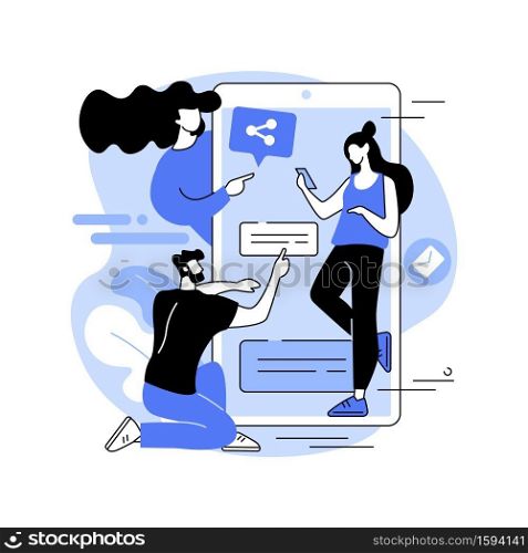 Millennials abstract concept vector illustration. Generation Y, digital native and social media, online communication, live with parents, career building, sharing economy abstract metaphor.. Millennials abstract concept vector illustration.