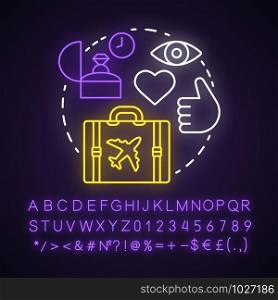 Millennials neon light concept icon. Age group idea. Digital technology involvement. Travelling. Echo boomers. Glowing sign with alphabet, numbers and symbols. Vector isolated illustration