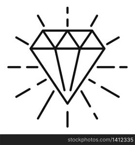 Millionaire diamond icon. Outline millionaire diamond vector icon for web design isolated on white background. Millionaire diamond icon, outline style