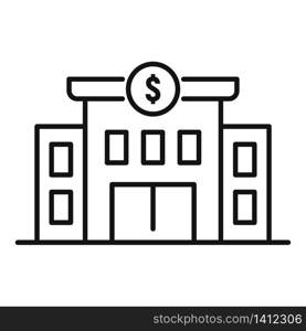 Millionaire house icon. Outline millionaire house vector icon for web design isolated on white background. Millionaire house icon, outline style