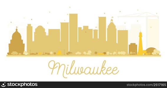 Milwaukee City skyline golden silhouette. Vector illustration. Simple flat concept for tourism presentation, banner, placard or web site. Cityscape with landmarks