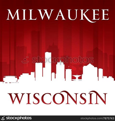 Milwaukee Wisconsin city skyline silhouette. Vector illustration
