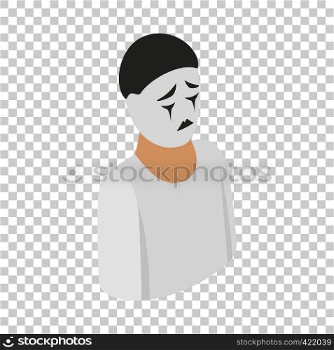 Mime isometric icon 3d on a transparent background vector illustration. Mime isometric icon
