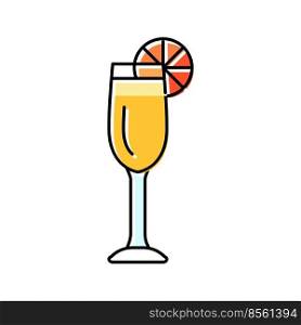 mimosa cocktail glass drink color icon vector. mimosa cocktail glass drink sign. isolated symbol illustration. mimosa cocktail glass drink color icon vector illustration