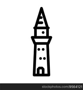 minaret islam muslim line icon vector. minaret islam muslim sign. isolated contour symbol black illustration. minaret islam muslim line icon vector illustration