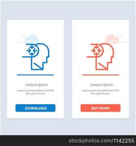 Mind, Autism, Disorder, Head Blue and Red Download and Buy Now web Widget Card Template