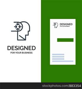 Mind, Autism, Disorder, Head Grey Logo Design and Business Card Template