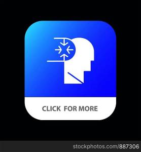 Mind, Autism, Disorder, Head Mobile App Button. Android and IOS Glyph Version