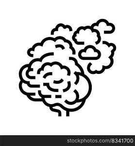 mind brain human line icon vector. mind brain human sign. isolated contour symbol black illustration. mind brain human line icon vector illustration
