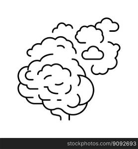 mind brain human line icon vector. mind brain human sign. isolated contour symbol black illustration. mind brain human line icon vector illustration