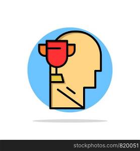 Mind, Brian, Award, Head Abstract Circle Background Flat color Icon