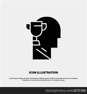 Mind, Brian, Award, Head solid Glyph Icon vector