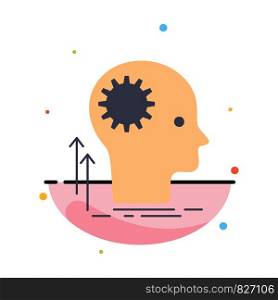 Mind, Creative, thinking, idea, brainstorming Flat Color Icon Vector