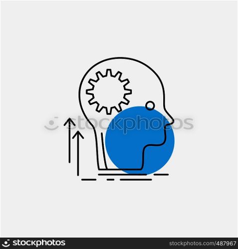 Mind, Creative, thinking, idea, brainstorming Line Icon. Vector EPS10 Abstract Template background