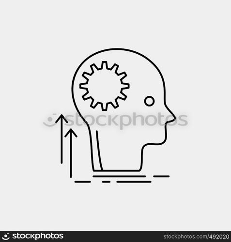 Mind, Creative, thinking, idea, brainstorming Line Icon. Vector isolated illustration. Vector EPS10 Abstract Template background