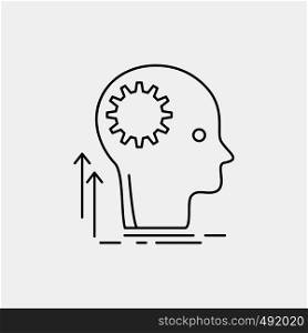 Mind, Creative, thinking, idea, brainstorming Line Icon. Vector isolated illustration. Vector EPS10 Abstract Template background