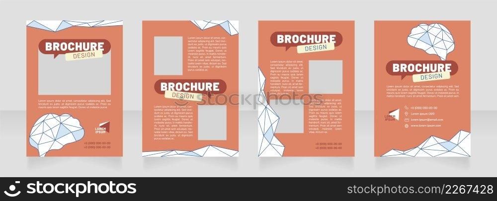 Mind development blank brochure design. Template set with copy space for text. Premade corporate reports collection. Editable 4 paper pages. Barlow Black, Regular, Nunito Light fonts used. Mind development blank brochure design