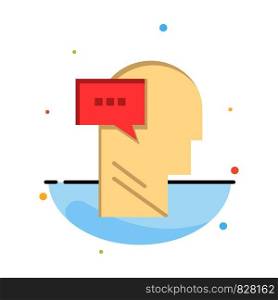 Mind, Dialog, Inner, Head Abstract Flat Color Icon Template