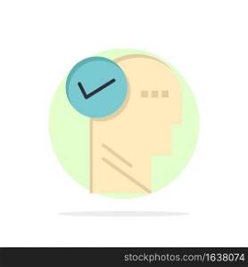 Mind, Head, Solution, Thinking Abstract Circle Background Flat color Icon