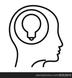 Mind idea icon outline vector. Solution light. Energy power. Mind idea icon outline vector. Solution light