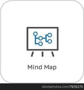 Mind Map Icon. Business Concept. Flat Design.
