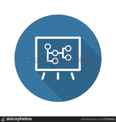 Mind Map Icon. Business Concept. Flat Design. Isolated Illustration. Long Shadow.