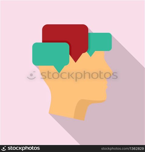Mind mental chats icon. Flat illustration of mind mental chats vector icon for web design. Mind mental chats icon, flat style