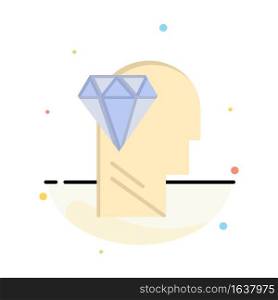 Mind, Perfection, Diamond, Head Abstract Flat Color Icon Template