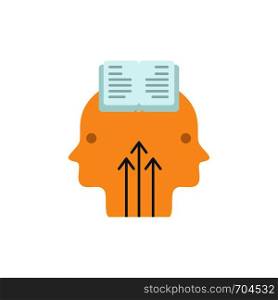 Mind, Reading, Programming, Man Flat Color Icon. Vector icon banner Template