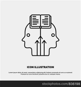 Mind, Reading, Programming, Man Line Icon Vector