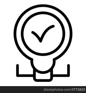 Mind smart lightbulb icon. Outline Mind smart lightbulb vector icon for web design isolated on white background. Mind smart lightbulb icon, outline style
