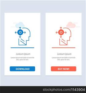 Mind, Transform, Yourself, Head Blue and Red Download and Buy Now web Widget Card Template