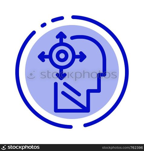 Mind, Transform, Yourself, Head Blue Dotted Line Line Icon