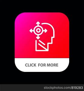 Mind, Transform, Yourself, Head Mobile App Button. Android and IOS Line Version