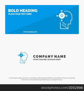 Mind, Transform, Yourself, Head SOlid Icon Website Banner and Business Logo Template