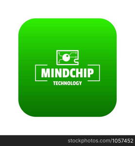 Mindchip technology icon green vector isolated on white background. Mindchip technology icon green vector