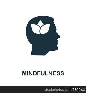 Mindfulness icon illustration. Creative sign from icons collection. Filled flat Mindfulness icon for computer and mobile. Symbol, logo graphics.. Mindfulness icon symbol. Creative sign from icons collection. Filled flat Mindfulness icon for computer and mobile
