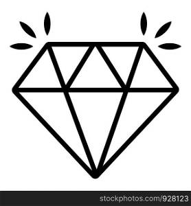 Mine diamond icon. Outline illustration of mine diamond vector icon for web design isolated on white background. Mine diamond icon , outline style