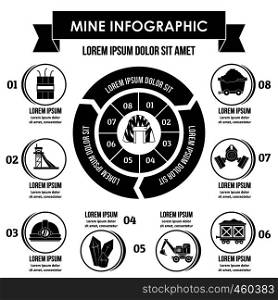 Mine infographic banner concept. Simple illustration of mine infographic vector poster concept for web. Mine infographic concept, simple style