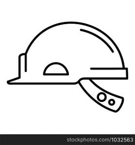 Mine worker helmet icon. Outline mine worker helmet vector icon for web design isolated on white background. Mine worker helmet icon, outline style