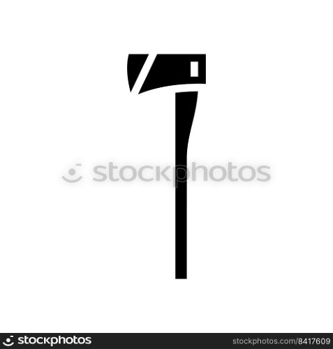 miner axe hatchet glyph icon vector. miner axe hatchet sign. isolated symbol illustration. miner axe hatchet glyph icon vector illustration