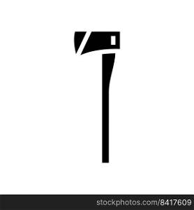 miner axe hatchet glyph icon vector. miner axe hatchet sign. isolated symbol illustration. miner axe hatchet glyph icon vector illustration
