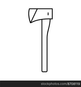 miner axe hatchet line icon vector. miner axe hatchet sign. isolated contour symbol black illustration. miner axe hatchet line icon vector illustration