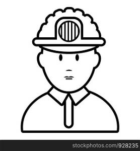 Miner icon. Outline illustration of miner vector icon for web design isolated on white background. Miner icon , outline style